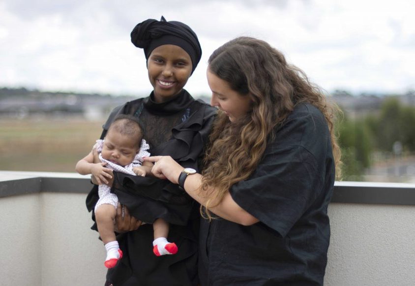 Aamina her five week old daughter and Maison